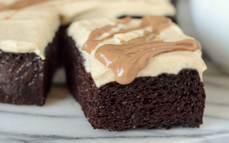 Healthy Chocolate Peanut Butter Protein Brownies